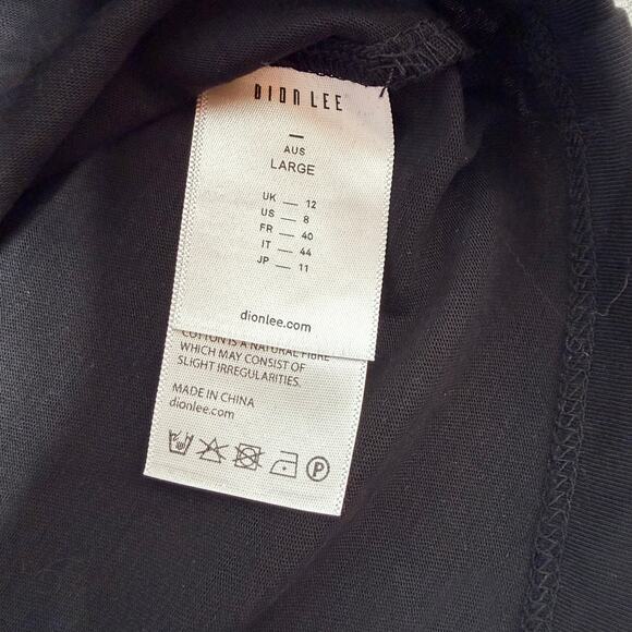 Dion Lee Unisex Black Asymmetrical Holster Designer Tee T-Shirt Shirt Size L - Picture 9 of 12